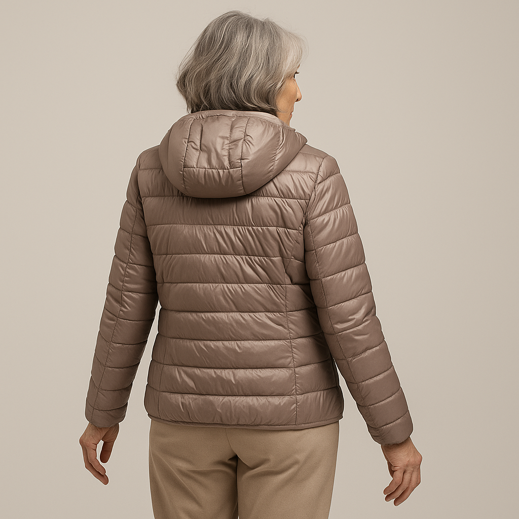 Ruth & Eleonar™ | Hooded Puffer Jacket - Champagne