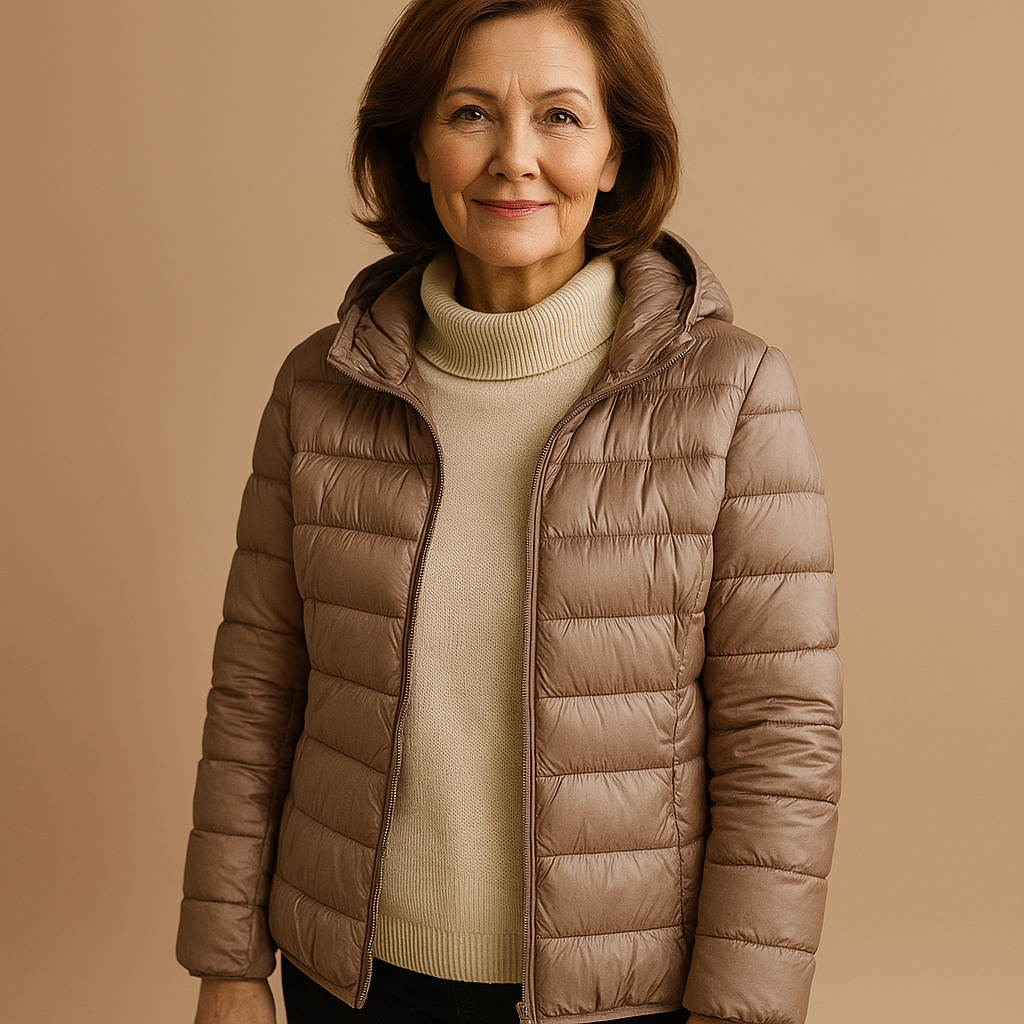 Ruth & Eleonar™ | Hooded Puffer Jacket - Champagne