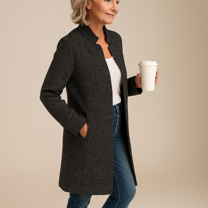 Ruth & Eleanor™  | Elegant Mid-Length Coat with Pockets