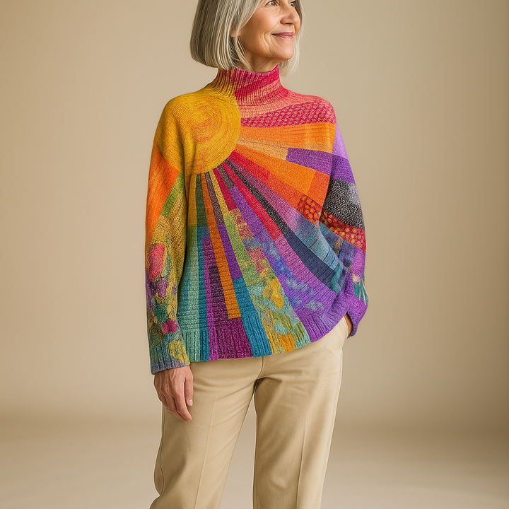 Ruth & Eleanor™ | Colorful Rainbow Knit Sweater