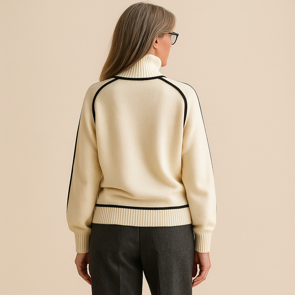 Ruth & Eleanor™ | Contrast Trim Turtleneck Sweater