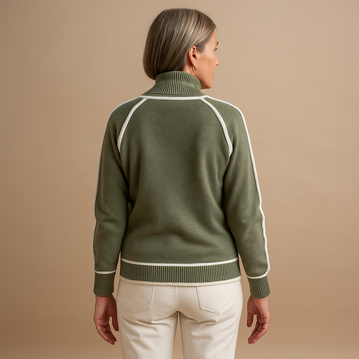 Ruth & Eleanor™ | Contrast Trim Turtleneck Sweater