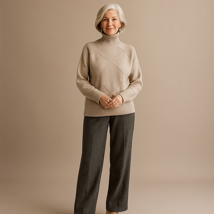 Ruth & Eleanor™ | Quilted Comfort Turtleneck Sweater