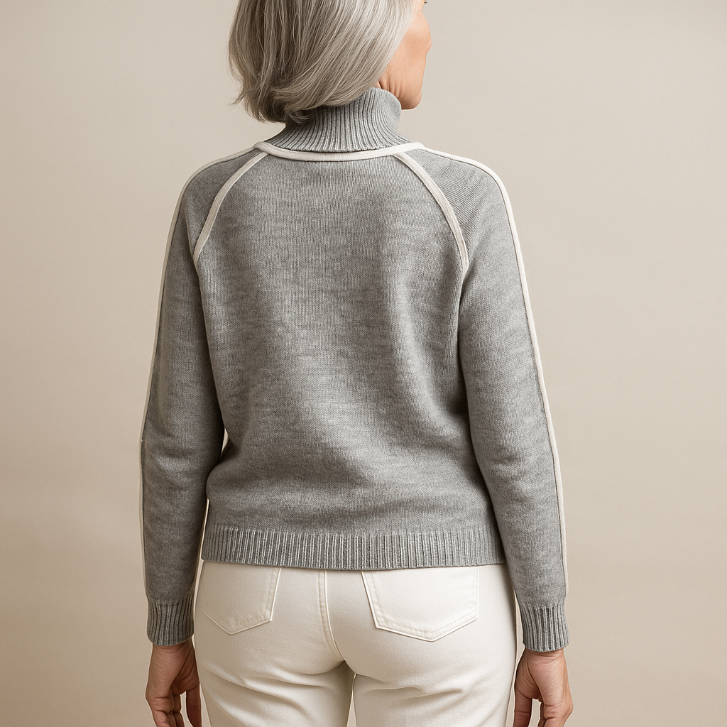 Ruth & Eleanor™ | Soft Contrast Trim Sweater
