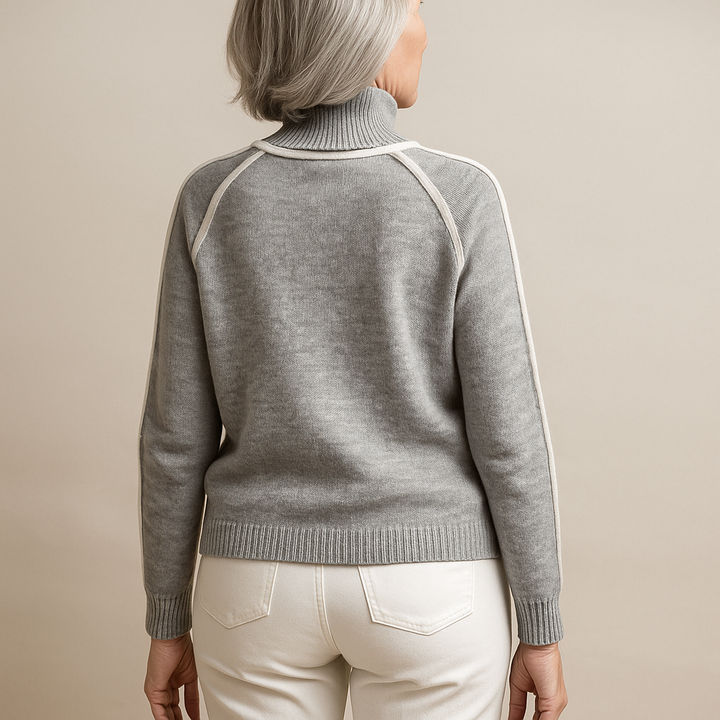 Ruth & Eleanor™ | Soft Contrast Trim Sweater