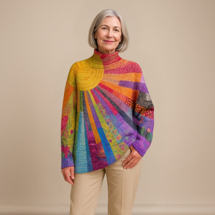 Ruth & Eleanor™ | Colorful Rainbow Knit Sweater